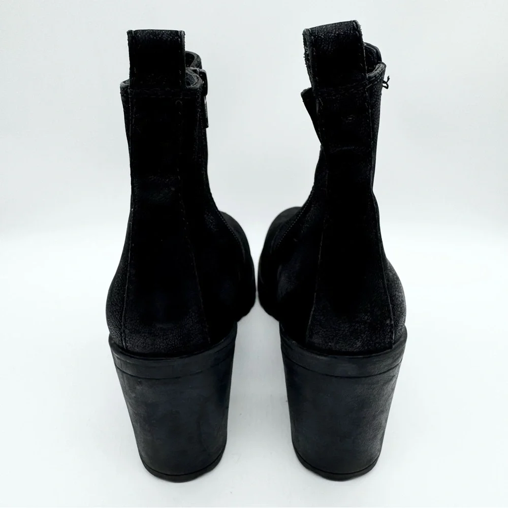 Vagabond Shoemakers Grace‎ Nubuck Chunky Chelsea Ankle Boots Black Sz 39 Minimal